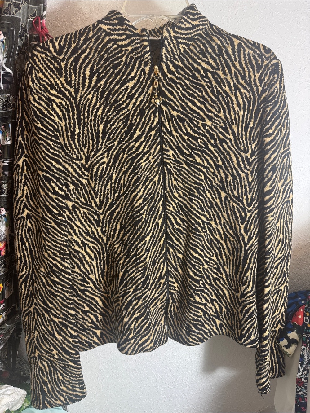 Vintage St John Marie Gray 10 Animal Zippered Jacket